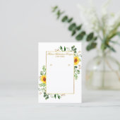 Greenery Sunflower Gold Earling Display Card Visitekaartje (Staand voorkant)