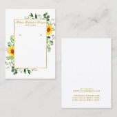 Greenery Sunflower Gold Earling Display Card Visitekaartje (Voorkant / Achterkant)