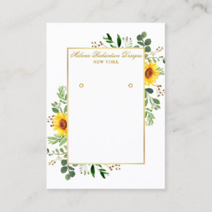 Greenery Sunflower Gold Earling Display Card Visitekaartje