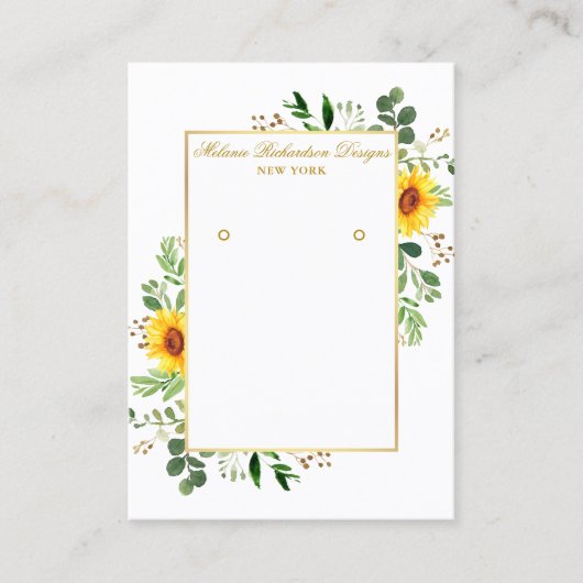 Greenery Sunflower Gold Earling Display Card Visitekaartje (Voorkant)