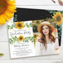 Greenery Sunflower Graduy Party Foto