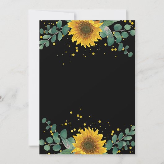 Greenery Sunflower Graduy Party Invitation Kaart (Achterkant)