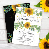 Greenery Sunflower Graduy Party Invitation Kaart