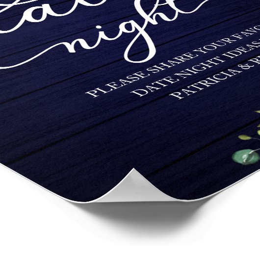 Greenery Sunflower Herfst Date Night Jar Sign Poster (Hoek)