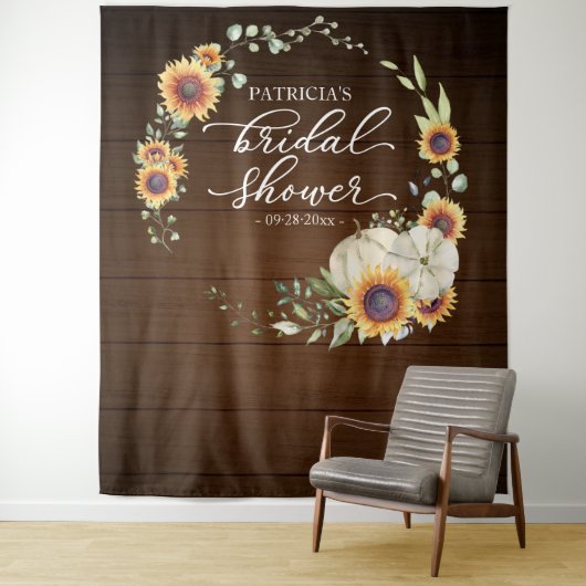 Greenery Sunflower Herfst Vrijgezellenfeest Backdr Wandkleed (In situ)