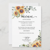 Greenery Sunflower Herfst Vrijgezellenfeest Menu Kaart (Voorkant)