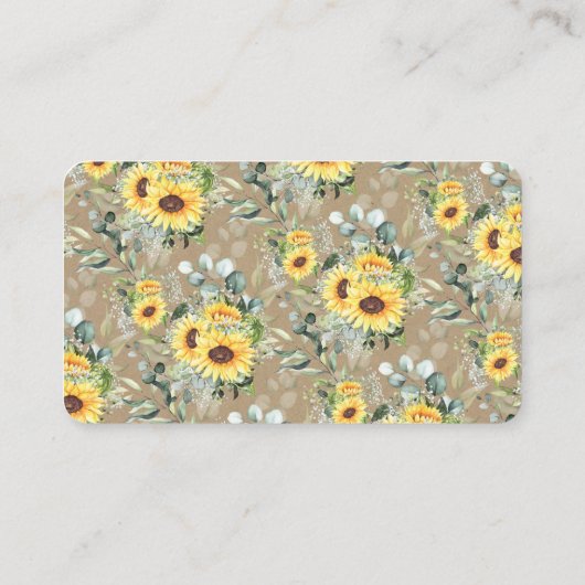 Greenery Sunflower Hoeveel corks Shower game card Plaatskaartje (Achterkant)