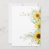 Greenery Sunflower Honeymoon Shower Uitnodiging (Achterkant)
