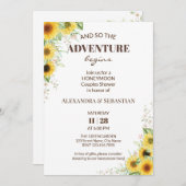 Greenery Sunflower Honeymoon Shower Uitnodiging (Voorkant / Achterkant)