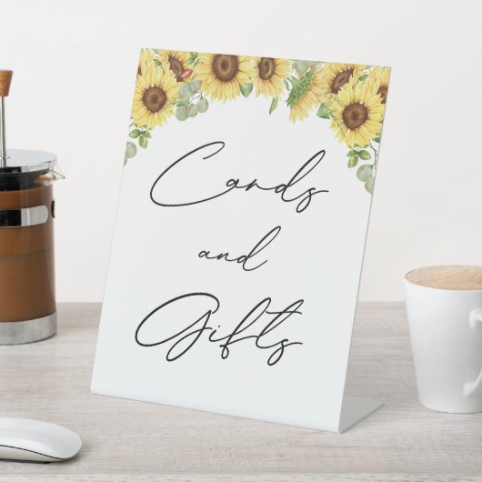 Greenery Sunflower Kaarten Gifts Baby shower Reclamebord Met Voetstuk (Insitu)