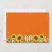 Greenery Sunflower Pumpkin First Birthday Foto Bedankkaart (Achterkant)