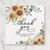 Greenery Sunflower Pumpkin Herfst Vrijgezellenfees Bedankjes Labels (Voorkant)