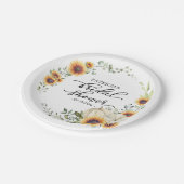 Greenery Sunflower Pumpkin Herfst Vrijgezellenfees Papieren Bordje (Gekanteld)