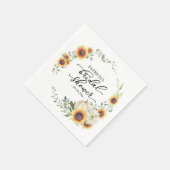 Greenery Sunflower Pumpkin Herfst Vrijgezellenfees Servet (Hoek)