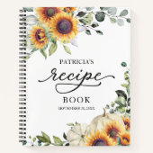 Greenery Sunflower Vrijgezellenfeest Recipe Book Notitieboek (Voorkant)