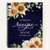 Greenery Sunflower Vrijgezellenfeest Recipe Book Notitieboek (Voorkant)