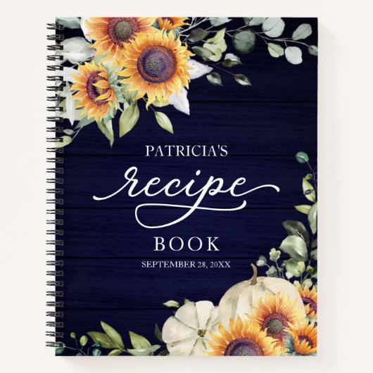 Greenery Sunflower Vrijgezellenfeest Recipe Book Notitieboek (Voorkant)