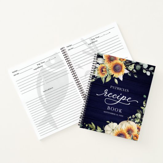 Greenery Sunflower Vrijgezellenfeest Recipe Book Notitieboek (Binnen)