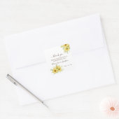 Greenery Sunflower Weddenschap Bedankt Vierkante Sticker (Envelop)