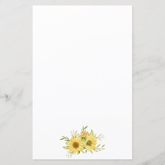 Greenery Sunflower Wedding Dinner Menu (Achterkant)