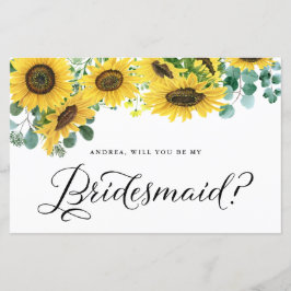 Greenery Sunflower zal je zijn mijn Bridesmaïde Ka