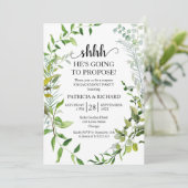 Greenery Surprise Engagement Party Kaart (Staand voorkant)