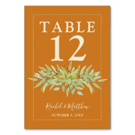 Greenery Swag op Ochre Wedding Kaart