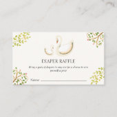  Greenery Swan Luier Raffle Baby shower Informatiekaartje (Voorkant)