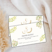  Greenery Swan Luier Raffle Baby shower Informatiekaartje
