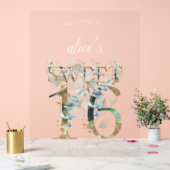 Greenery Sweet 16 Welkom Acryl teken Acryl Bord (Huwelijk)
