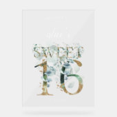 Greenery Sweet 16 Welkom Acryl teken Bord (Voorkant)