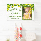 Greenery Sweet Lemon Birthday Welkom Foto Spandoek (Insitu)