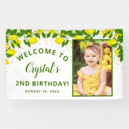Greenery Sweet Lemon Birthday Welkom Foto Spandoek