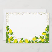 Greenery Sweet Lemon Gold Glitter Birthday Foto Bedankkaart (Achterkant)