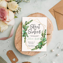 Greenery Sweet Sixteen 16e verjaardag Uitnodiging