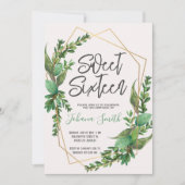 Greenery Sweet Sixteen 16e verjaardag Uitnodiging (Voorkant)