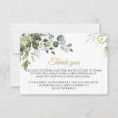 Greenery Sympathie Funeral Dankuwel Bedankkaart (Voorkant)