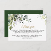 Greenery Sympathie Funeral Dankuwel Bedankkaart (Voorkant / Achterkant)