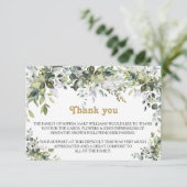 Greenery Sympathie Funeral Dankuwel Bedankkaart (Staand voorkant)