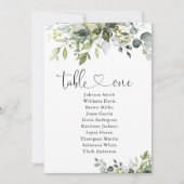 Greenery tafel nummer 1 zitkaart (Voorkant)