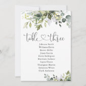 Greenery Tafel Nummer 3 Zittingkaart (Voorkant)