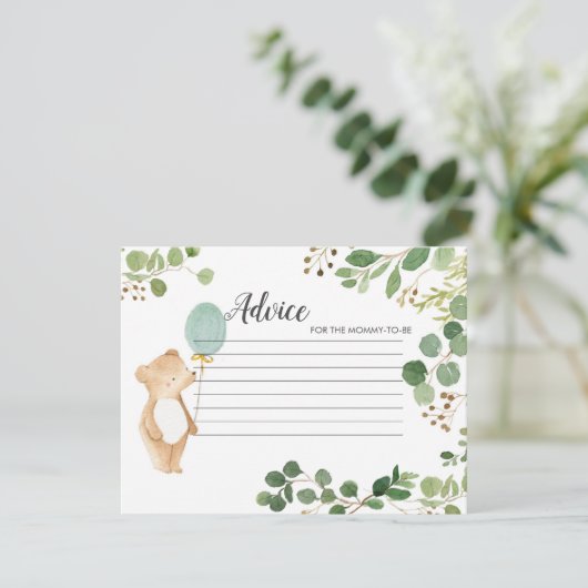 Greenery Teddy Bear advies Kaart (Staand voorkant)