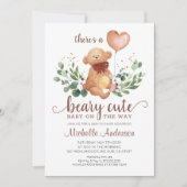 Greenery Teddy Bear Beary Cute Baby shower Kaart (Voorkant)