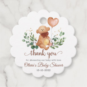 Greenery Teddy Bear Bedankt Favor Tags Bedankjes Labels