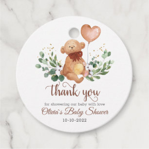 Greenery Teddy Bear Bedankt Favor Tags Bedankjes Labels