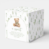 Greenery Teddy Bear Bow Baby shower Gift Favoriet Bedankdoosjes (Achterkant)