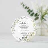 Greenery Thanksgiving Dinner Circle Menu Card Kaart (Staand voorkant)