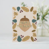 Greenery Thanksgiving Herfst Birthday Gold Foil Kaart (Staand voorkant)
