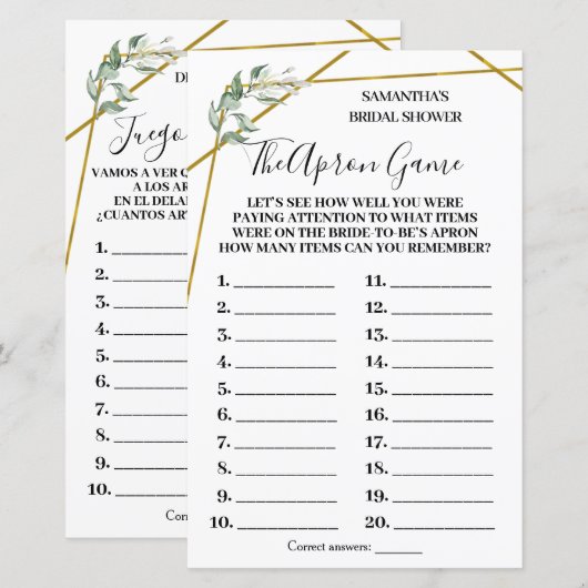 Greenery The Schort vrijgezellenfeest tweetalige g (Voorkant / Achterkant)