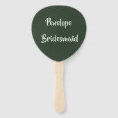 Greenery Theme Bride's Fan Club Bridesmaid Name Handwaaier (Achterkant)